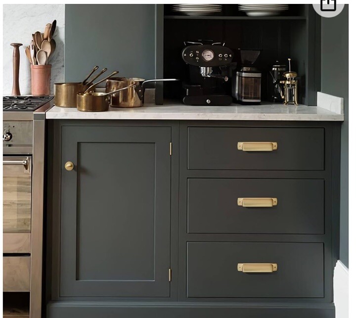 khtumeware 6 Pack 7" Drawer Pulls Brushed Brass Cup Pulls