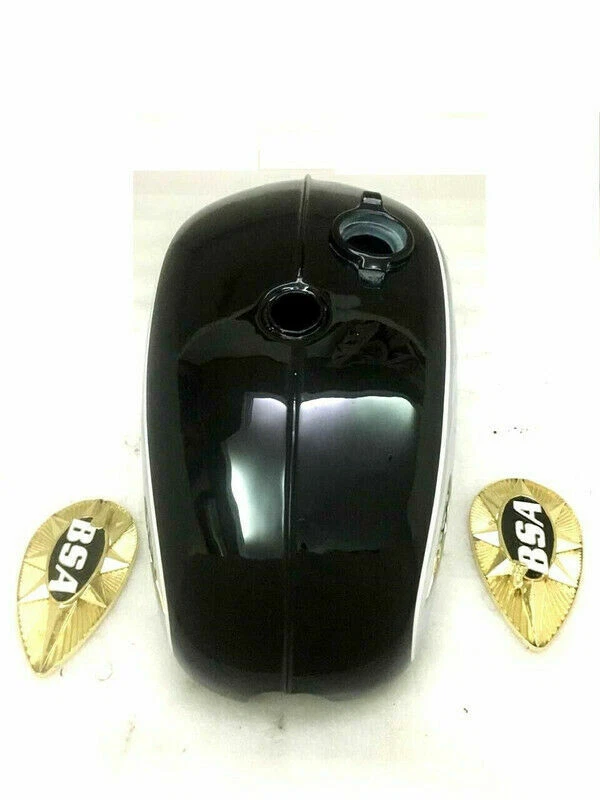 FITS FOR BSA A65 2 GALLON BLACK PAINTED CHROME & BADGES GAS FUEL PETROL TANK view 3