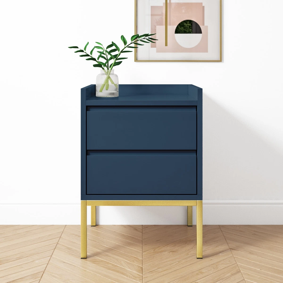 Blue gold bedside table deals