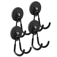 4PC Garage Magnetic Hooks XL Storage Heavy Duty Metal Cabinet Pegboard Tools