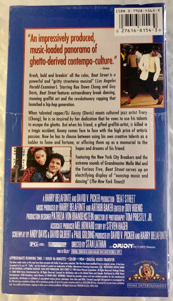 Beat Street (VHS,2000) Very Rare HTF OOP MGM Movie Time Breakdance Film NEW - Image 2 of 4