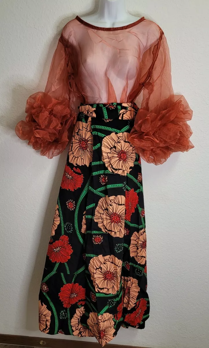 Ankara wrap skirt and on sale blouse