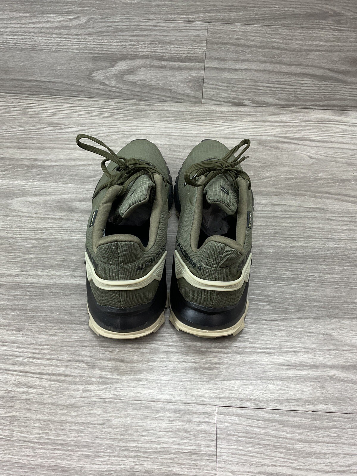 Salomon Alphaccross 4 GTX GORETEX Lc Verde Oliva Vaniglia 12 Trail Running Escursionismo