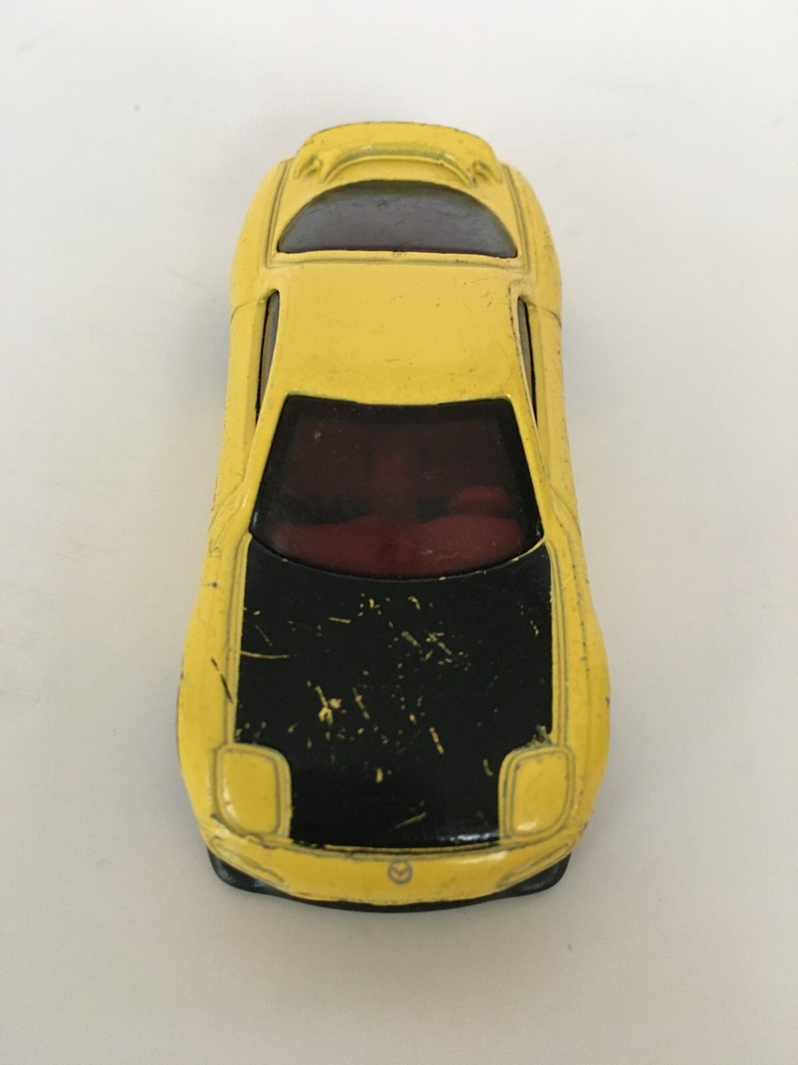 Hot Wheels '95 Mazda RX-7 Yellow Toy Car Japanese Writing