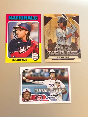CJ Abrams Nationals/Padres 3 Card Lot one insert