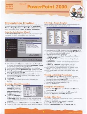 Microsoft PowerPoint 2000 Quick Source Guide - Pamphlet By Quick Source - GOOD