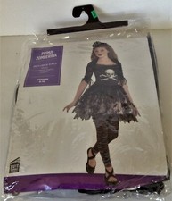 Child PRIMA ZOMBERINA Costume L 12-14 Zombie Ballerina DRESS TIGHTS CROWN NEW