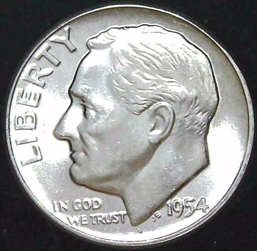 1954-P 10C Roosevelt Dime BU 90% Silver 24ocw0123-1