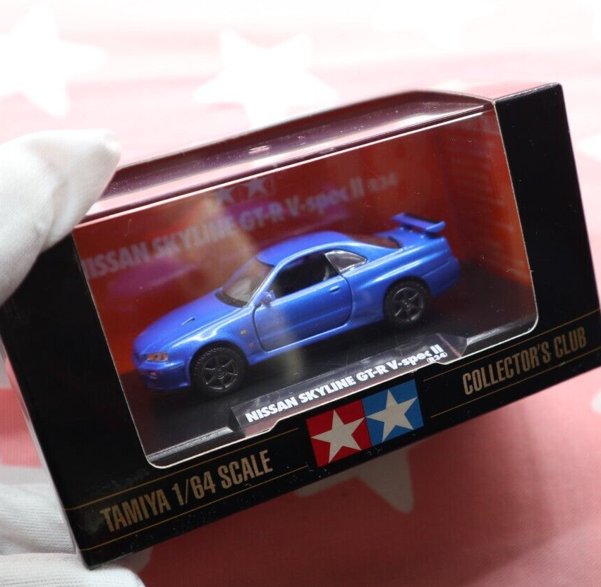 TAMIYA 1/64 NISSAN SKYLINE GT-R V-SPEC II R34 Model Car Blue Rare