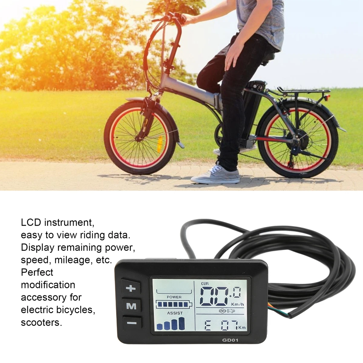 Electric Display LCD Meter E-Bike Accessories 36V 48V Ordinary Connector