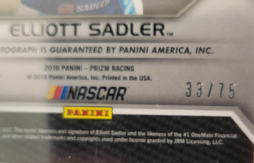 2018 Panini Prizm - Driver Signatures #DS-ES Elliott Sadler (AU) - Image 3 of 3