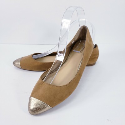 navy flat pointed shoes