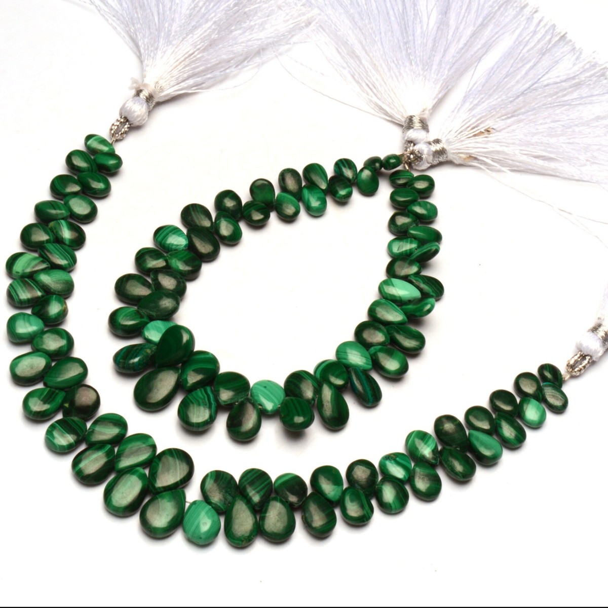 Natural Malachite Gemstone 7x5 to 10x7 mm Size Smooth Pear Shape