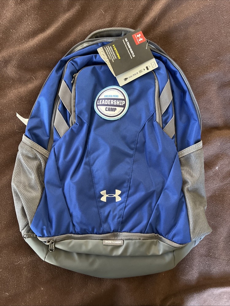 Under Armour Team Hustle Storm Water Resistant Backpack in Blue