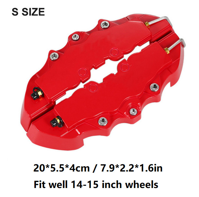4PCS Red Car Universal Disc Brake Caliper Covers Front+Rear Car Brake Accessorie