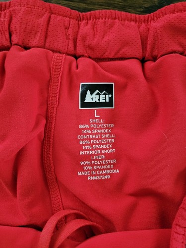 REI Running gefütterte Herren Sportshorts schwarz & rot Größe Large - Bild 5 von 9