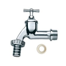 Wasserhahn chrom mit Teflonband 3/4"