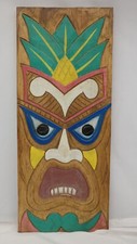 TIKI MASK 20" WOOD HAWAIIAN ISLAND HOME WALL DECOR TRIBAL AFRICAN POLYNESIAN TF