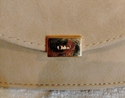 CHLOE LARGE SUEDE NUBUCK BEIGE LEATHER EYEGLASS SUNGLASS  display picture 1
