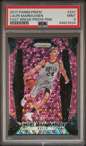 Lauri Markkanen [Fast Break Prizm Pink] #247 2017 Panini Prizm card