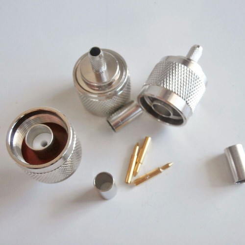 10X N Male Plug Crimp For RG58 RG142 LMR195 RG400 cable Straight RF Connector - Picture 9 of 11