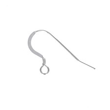 100pc Sterling Silver .925 Ear Wire,Long Tail Hook for Earrings,Coil FrenchSS101