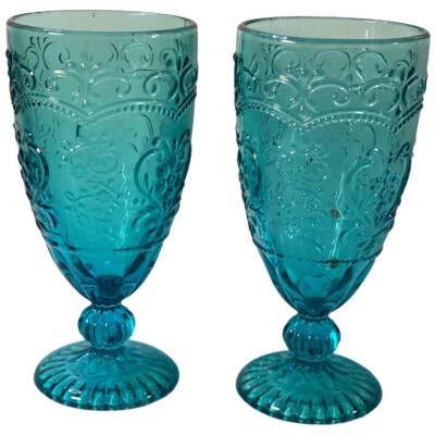 The Pioneer Woman Amelia 2 piece 14.7 ounce Glass  set Teal Green