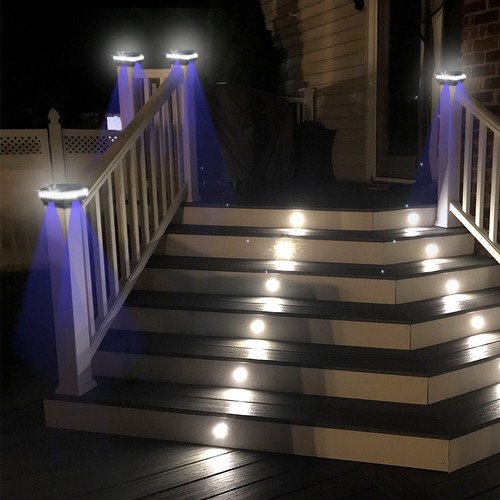 4 Piezas Poste Solar Tapa Luces IP65 Impermeable Madera Postes Cubierta Patio Jardín Luz - Imagen 9 de 14