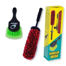 Premium Microfiber Wheel Brush and Nylon Bristles Tire Brush Regular Medium 2