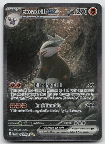 Excadrill ex 168/086 Holo Special Illustration Rare Black Bolt Pokemon Near Mint