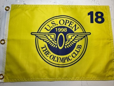 THE OLYMPIC CLUB 1998 US OPEN PGA TOUR PIN FLAG WITH GROMMETS AUTOGRAPHS GOLF