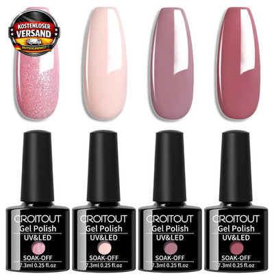 UV Farbwechsel Nagellack Set Thermo Shellac Gellack Mehrfarbig Ablösbar 4x7.3ml