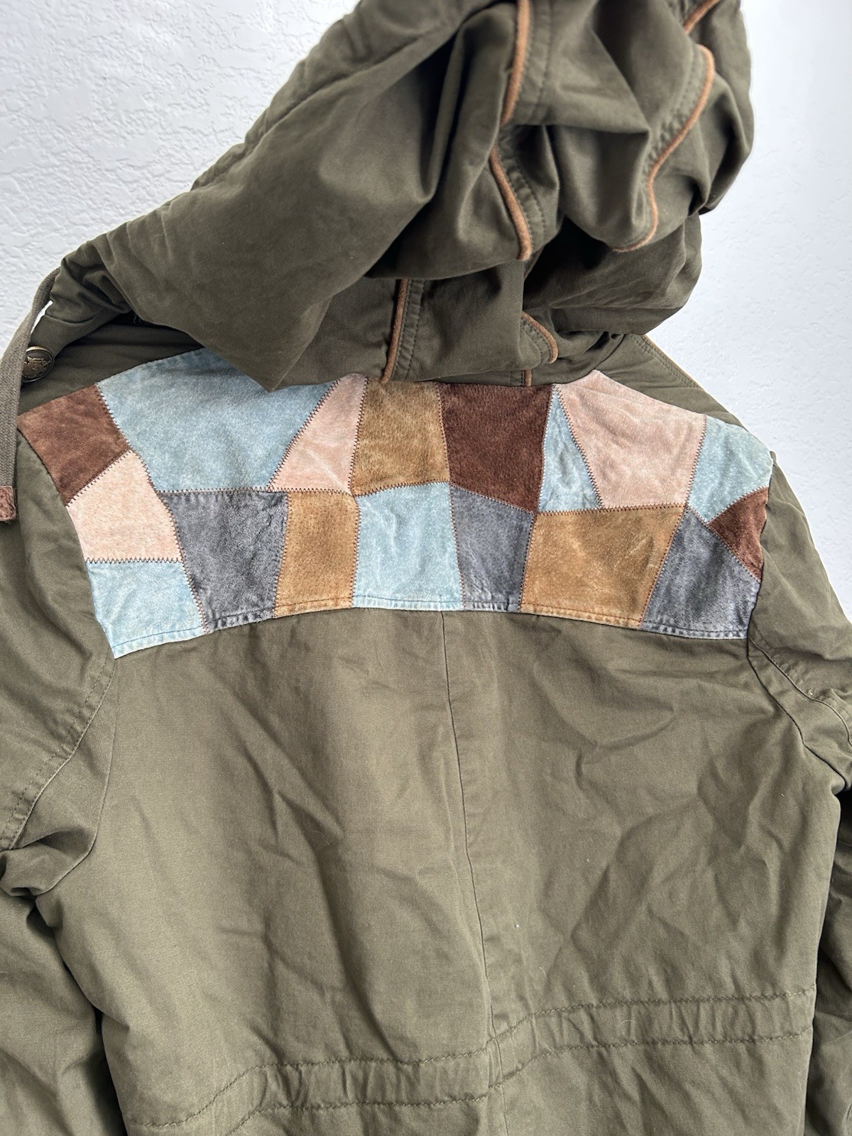 Boundless North Olive Patchwork Leather Trim XL Q… - image 8