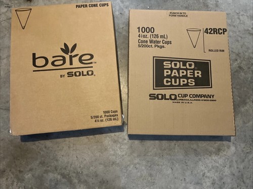 SOLO 42rcp 4 1/4oz. Bare Eco-Forward behandelte Papiertrichter Becher - (2000/CT) Neu - Bild 1 von 4