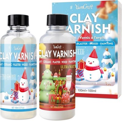 Air Dry Clay Glaze, Ultra Gloss and Matte Clay Varnish for Air Dry Clay/Polym...