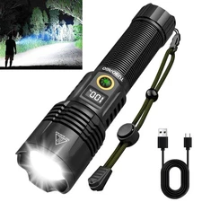 Rechargeable Flashlights 2200 High lumens, Super Bright LED Tactical Flashlig...