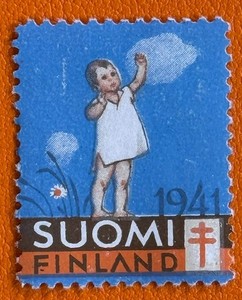 1941 Finland Christmas Seals Tuberculosis TB Cinderella Poster Stamp