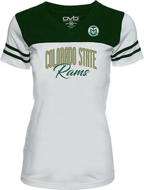 Women's NCAA Juniors Football T-Shirt,  White/Forest, Size XL