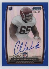 2013 Bowman Rookie Chrome Refractor Blue 3/99 Chance Warmack #RCRA-CW Auto 3b8