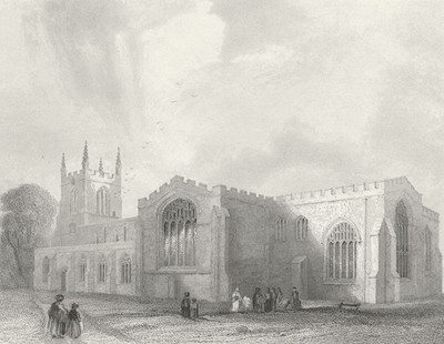 WALES. Bangor Cathedral SE view 1836 old antique vintage print picture