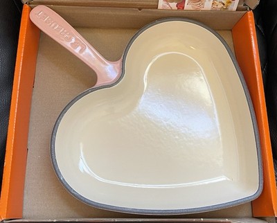 Le Creuset #26 10.25  Chiffon Pink Heart Cast Iron Enamel Skillet Made in France