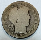 1896 Barber Half Dollar, G/AG, Semi-Key Date Only 950,000 Minted