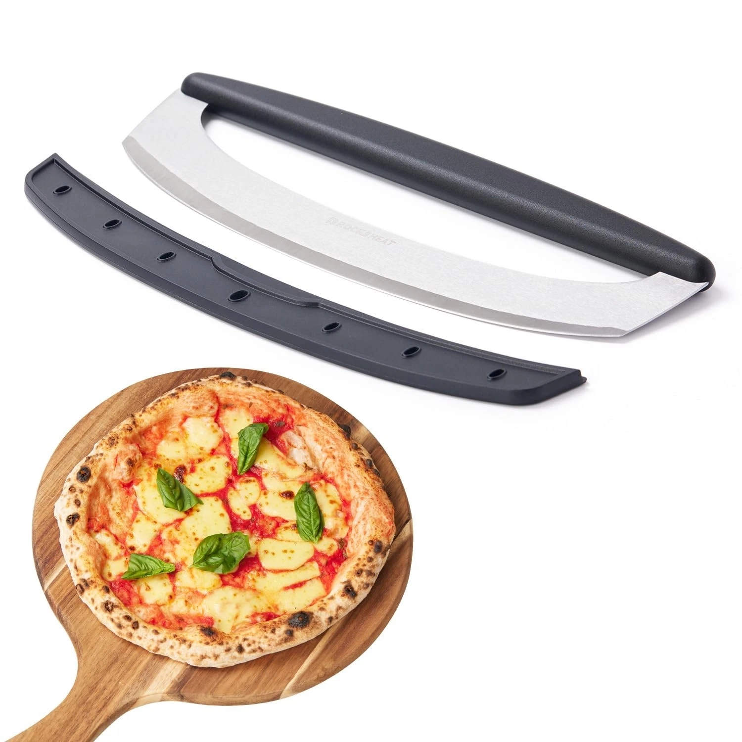 Pizza Cutter Rocker Blade, Sharp 14.3" Stainless Steel Pizza Slicer with Blad...