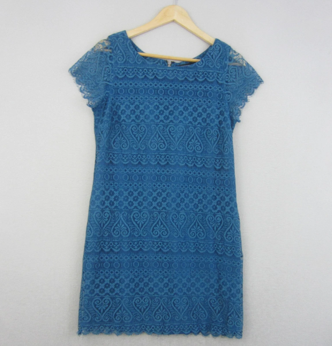 knee length dresses for ladies Amanda Lace Trim Maxi Dress in Navy