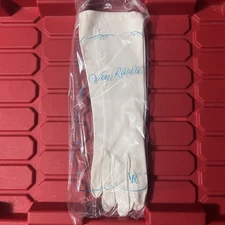 Van Raalte White Lace Dress Gloves Formal Embroidered Mad Men Pinup Vtg 50s 60s