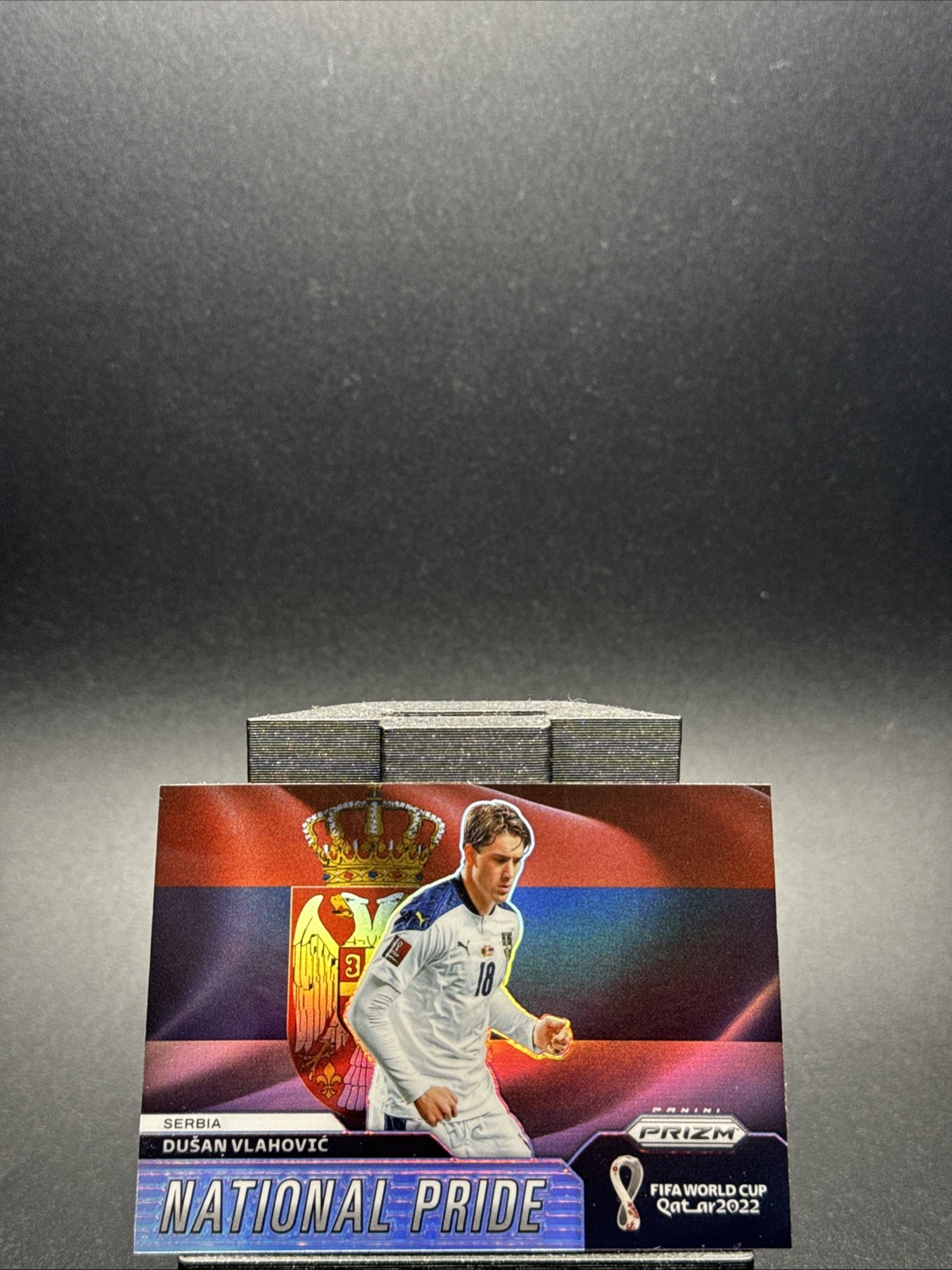 2022 Panini Prizm World Cup Qatar Dusan Vlahovic National Pride Case Hit SSP #24