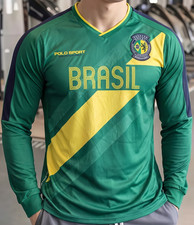 ⚽VTG Polo Sport Ralph Lauren Brasil Jersey Men XL Long Sleeve Green Soccer Y2K