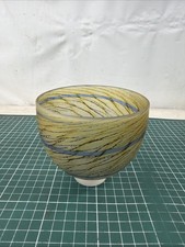 A Signed  Martin Andrews Midnight Sun Blue Swirl studio glass vase