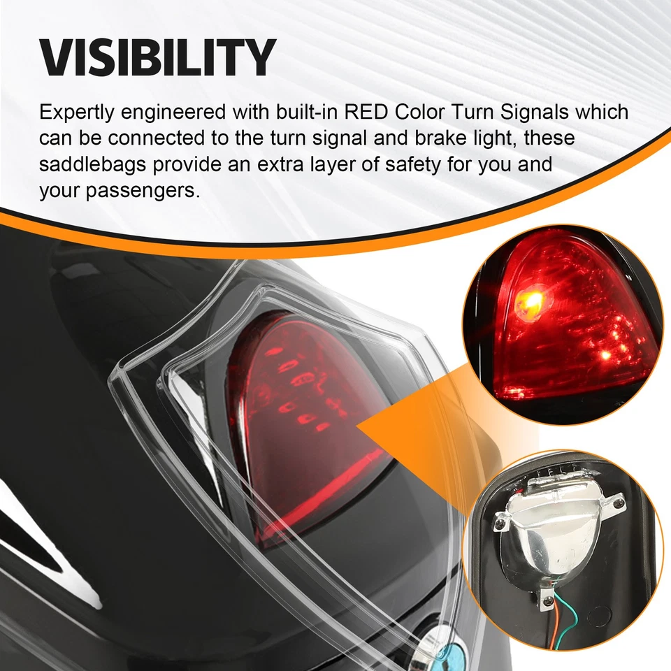 Black Hard Saddle Bags Saddlebags For Harley Softail Dyna Sportster Motorcycle - Image 2 of 4