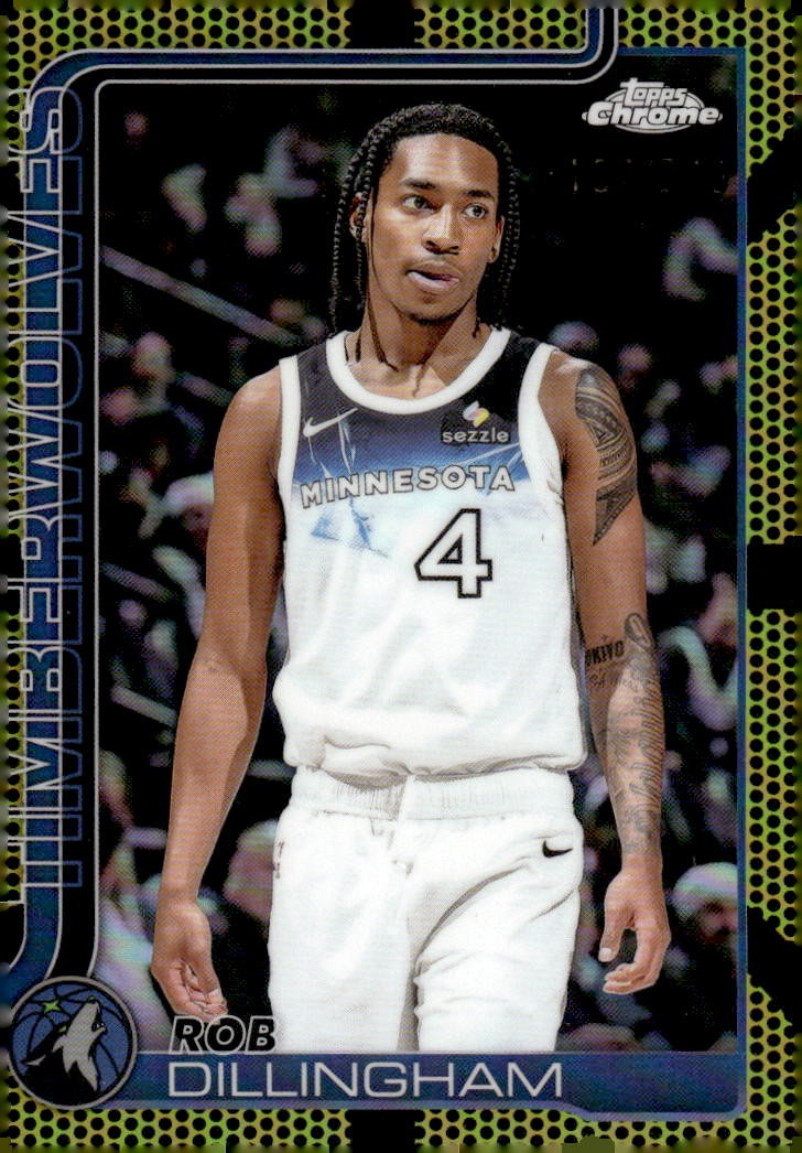 2025-26 Topps Chrome #162 Rob Dillingham Yellow Basketball Refractor #/275